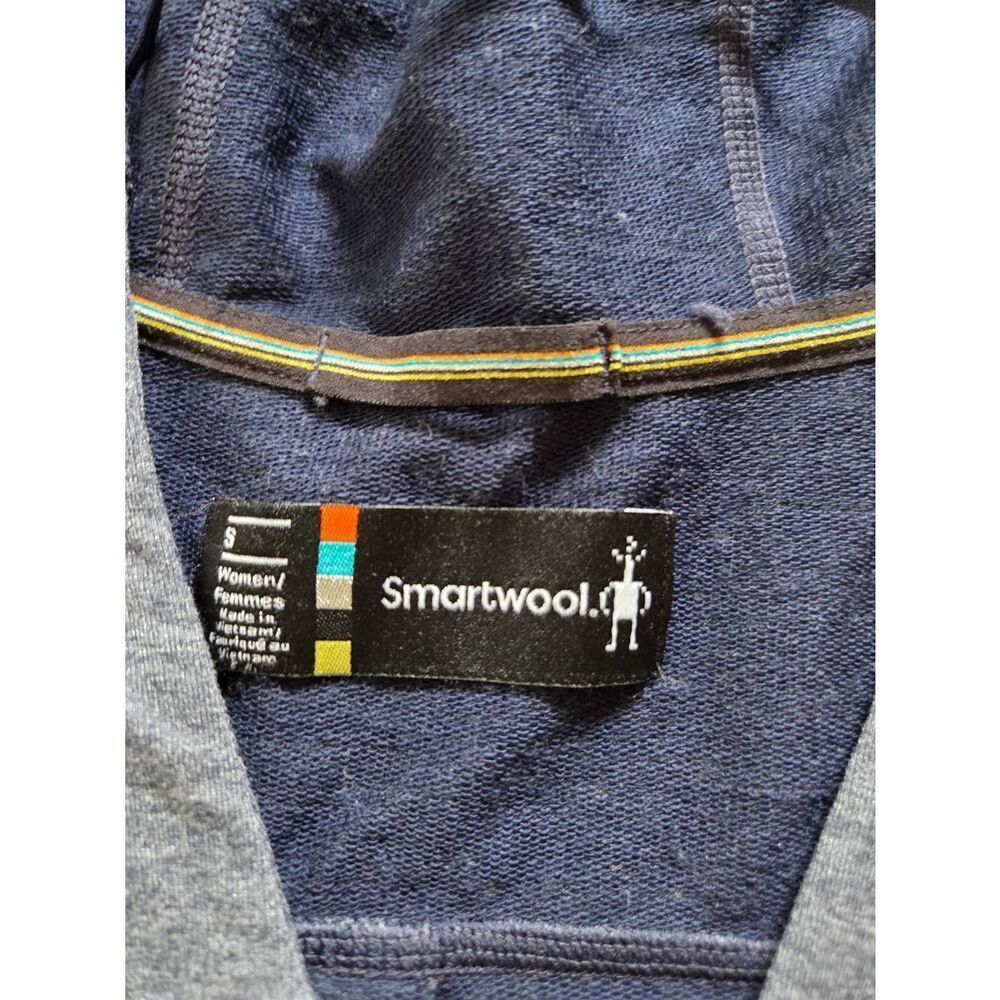 Smartwool Sweatshirt Blue Active Reset Hoodie Merino Short Sleeve Sz Small - Picture 3 of 5